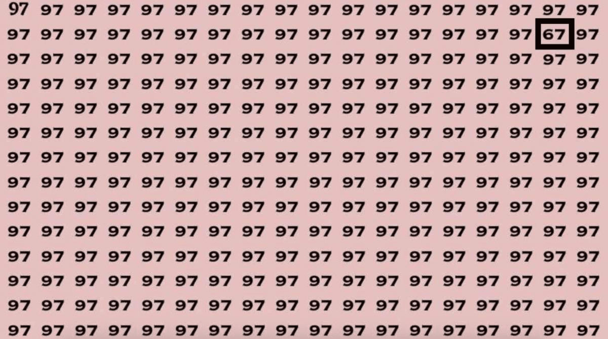 Ga de uitdaging aan: alleen scherpe ogen kunnen het getal 67 op de puzzel zien in 3 seconden