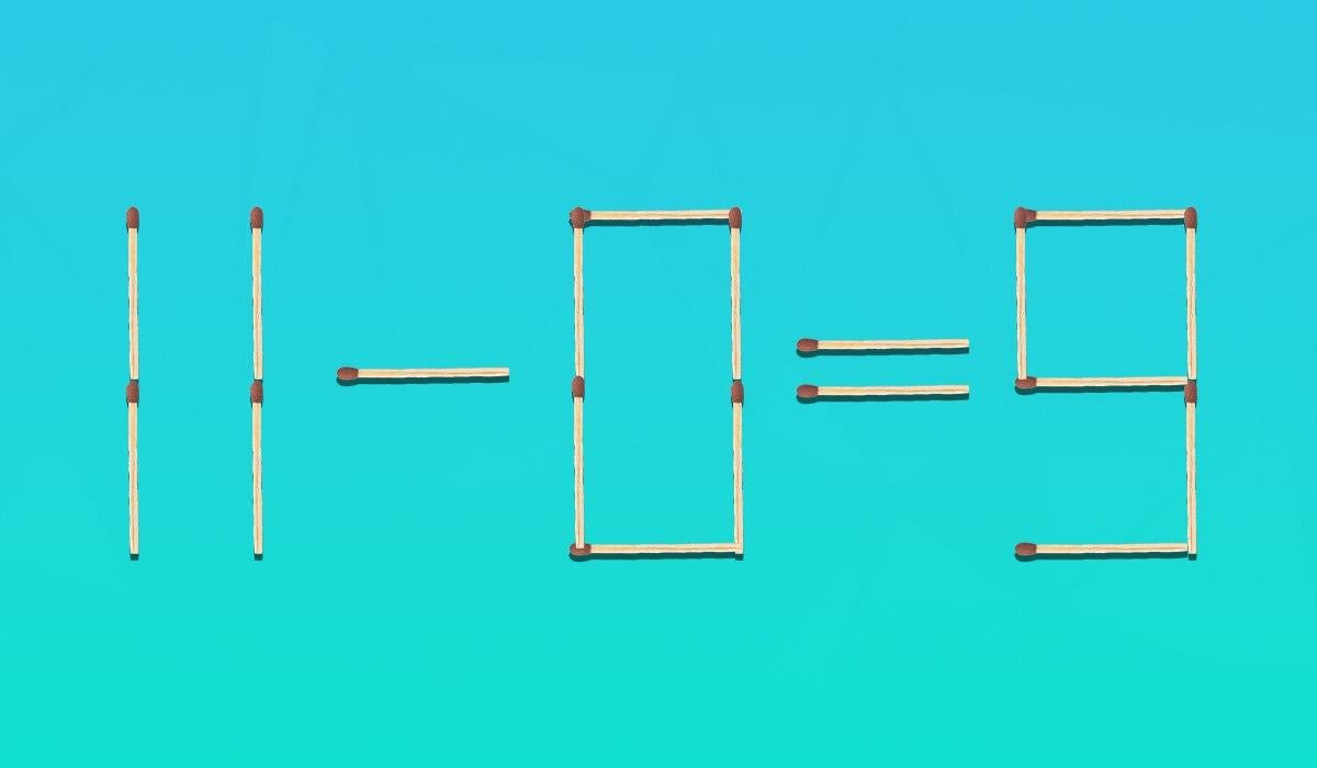 Je moet twee lucifers verplaatsen om de gelijkheid te corrigeren