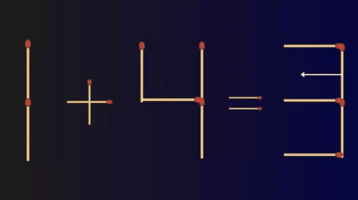 Om de vergelijking correct te maken, moet je één lucifer verplaatsen / picture fresherslive.com