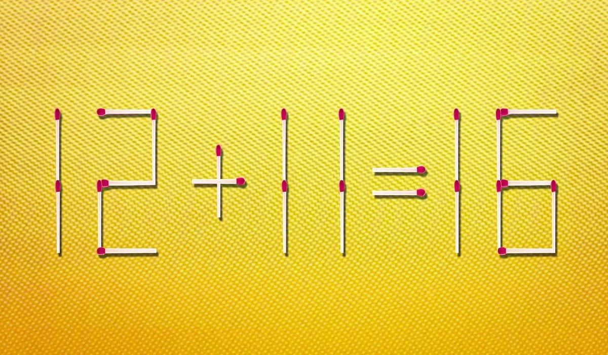 Herschik de lucifer om de wiskundige uitdrukking in de afbeelding correct te maken